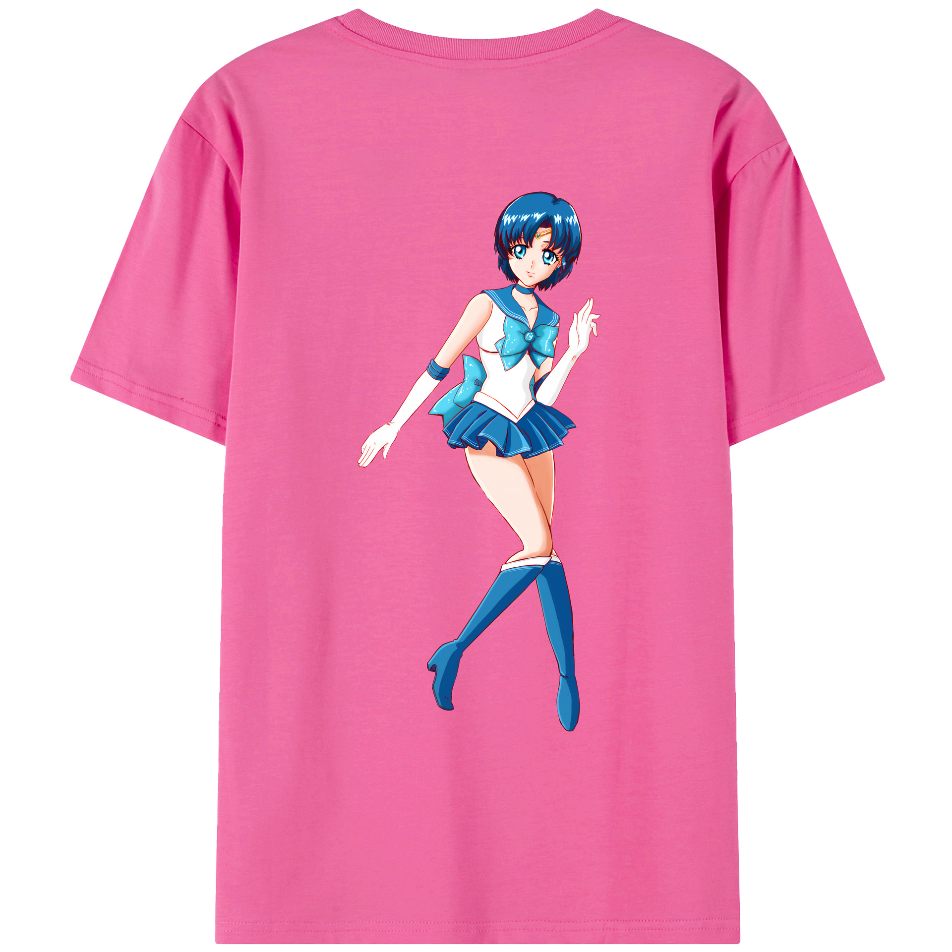 （画像用） 美少女戦士セーラームーン 水野 亜美 みずの あみ Sailor Moon Mizuno Ami レディース半袖Tシャツ(バックプリント)